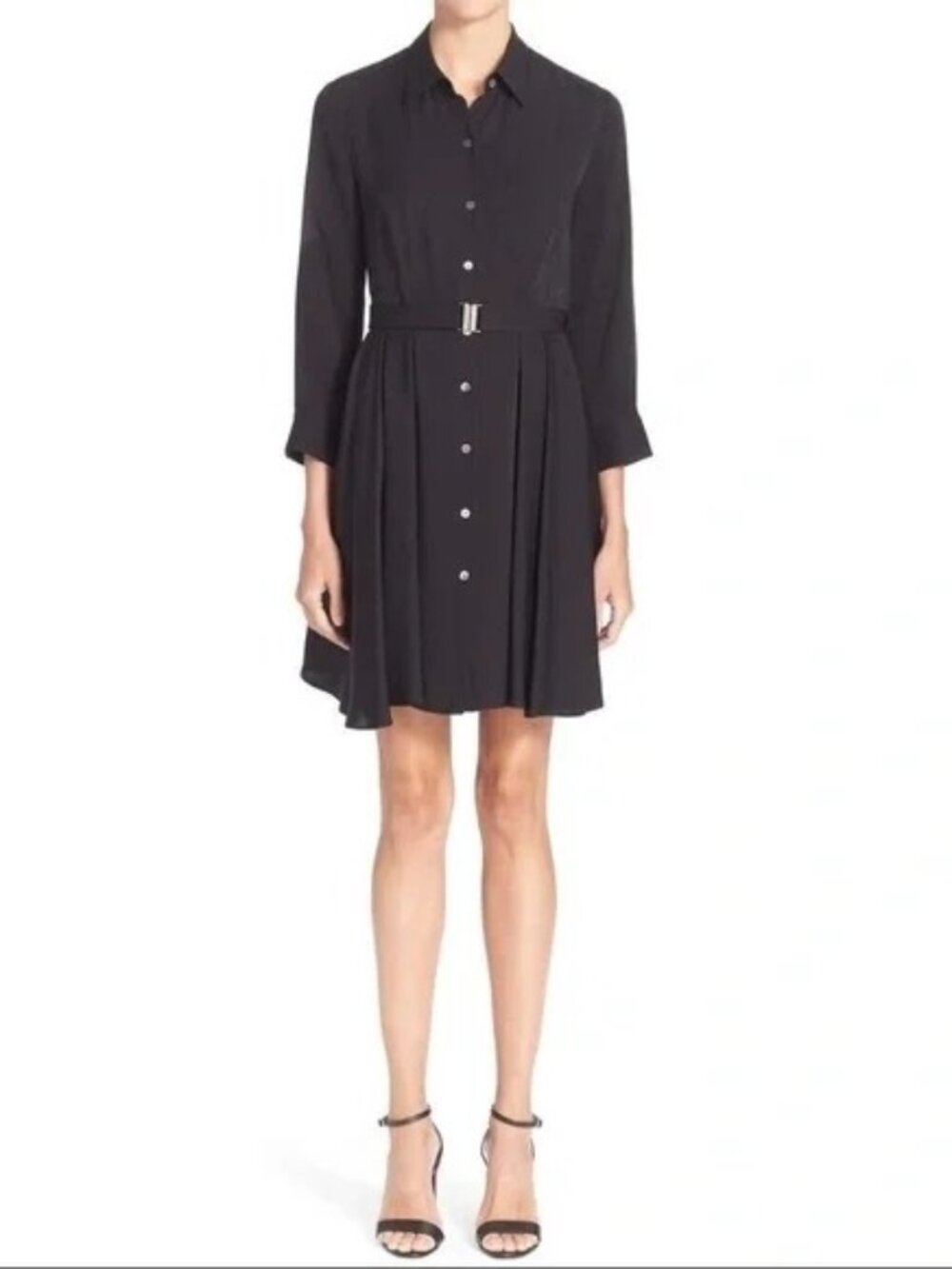 Theory Jalyis Shirt Dress Womens Size 2 Button Up Cotton Minimalist Classic Work
